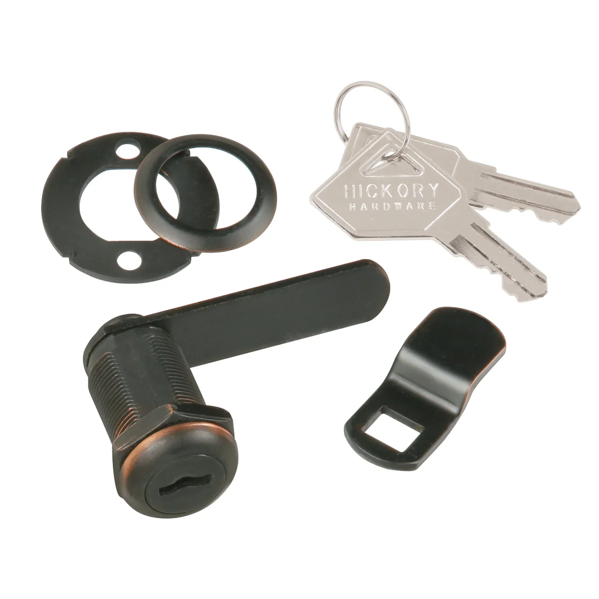 Cabinet & Drawer Cam Lock, 3/4" Max Thickness, Keyed Alike #601, Vintage Bronze
