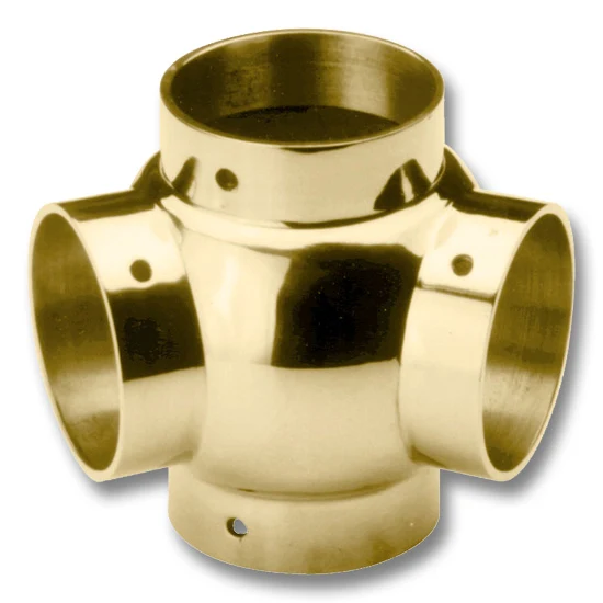135 Degree Ball Tee Polished Brass