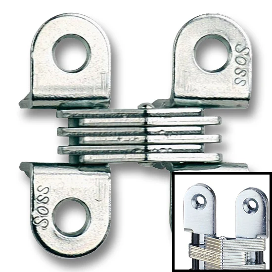 SOSS Hinge #303 1-1/2″ Over All Height, Satin Chrome