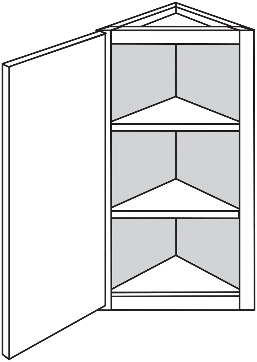 Angled Corner Wall Cabinet 12 W X 30 H X 12 D – Rustic Denali Stain by Legend