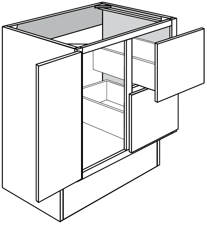 Vanity Base w/ Drawers Right 30 W X 32-1/2 H X 21 D – Nantucket Linen by Horning