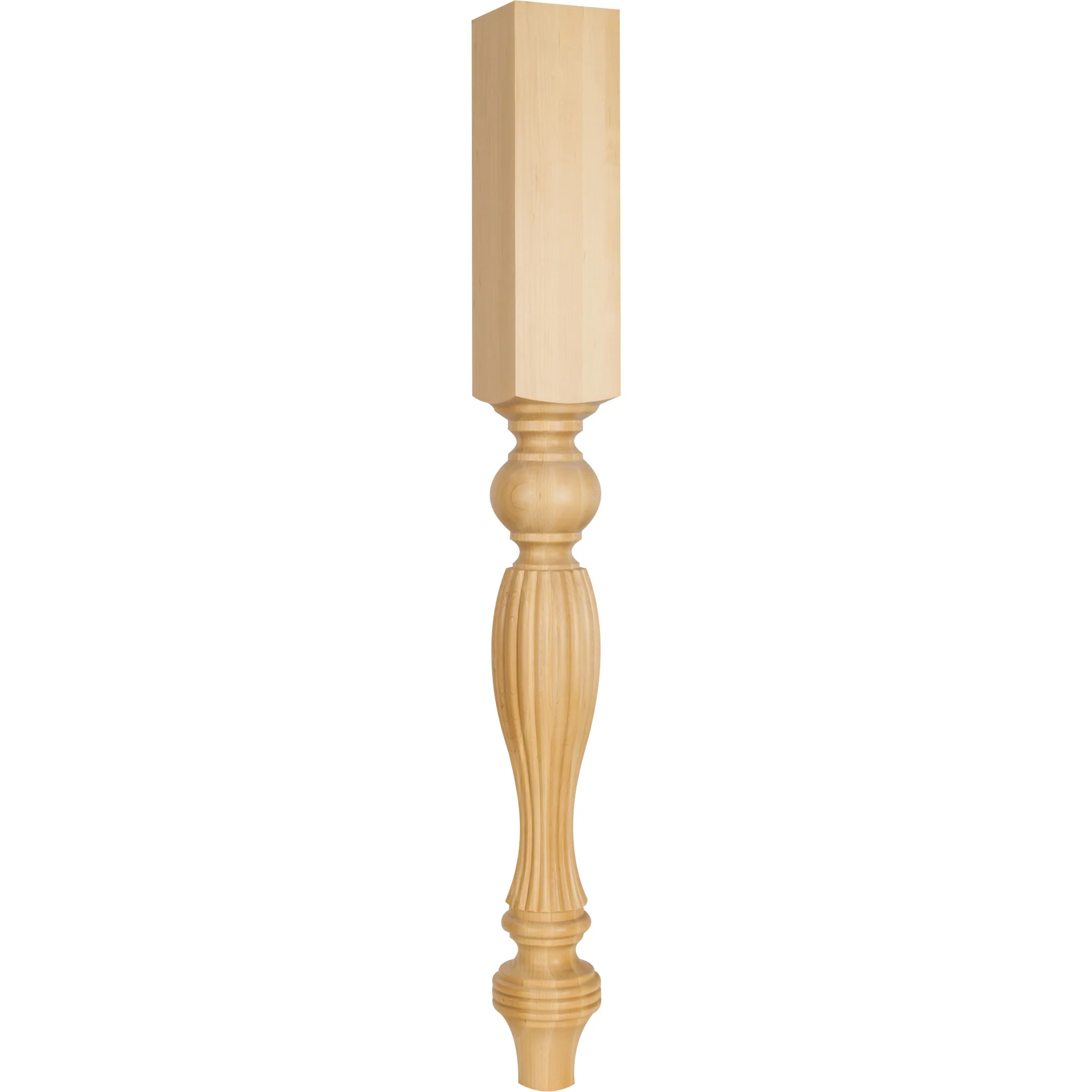 Hardware Resources Tapered Reeded Leg Hard Maple 35-1/2″ Length