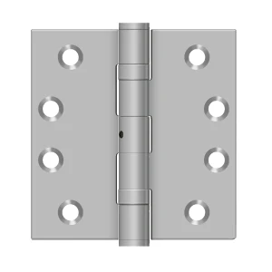 Deltana Stainless Steel Hinge, Ball Bearing, Non-Removable Pin, Brushed Stainless Steel, 4″ x 4″