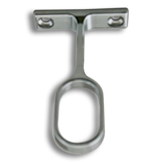 Closet Rod Center Support For Oval Rod Screw On Mounting, Polished Chrome