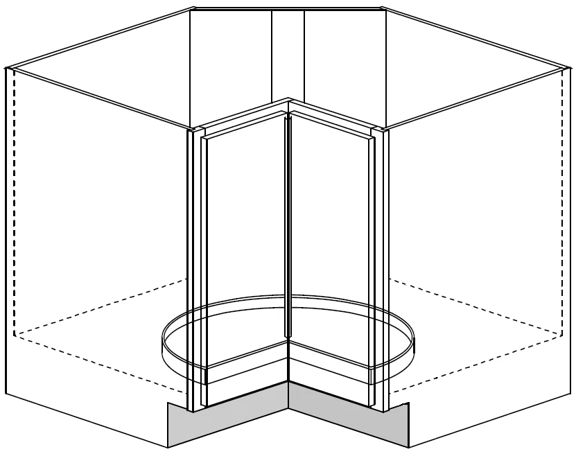 Lazy Susan Corner Base Cabinet 36 W X 32-1/2 H X 24 D (4-1/2″ toe No shelf) – Teton Paint by Legend