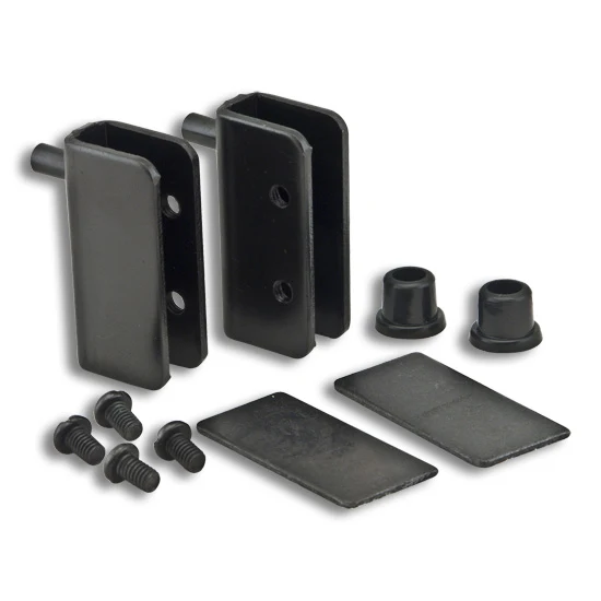 Black Pivot Hinge For 1/4″ Thick Glass Door, 1 37/64″ Length, 45/64″ Width, 7/16″ Thickness