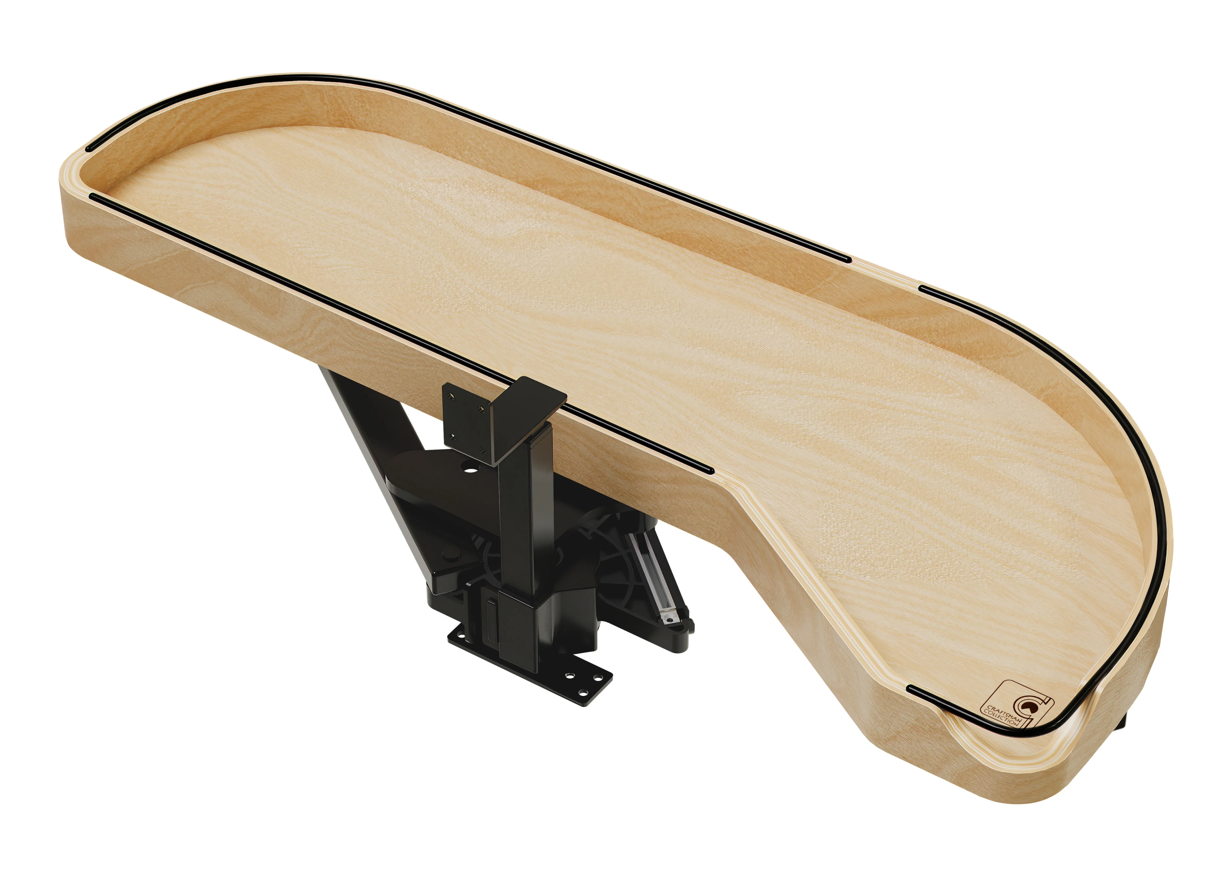 Craftsman Collection Solid Maple Single-Tier Girasolo w/ Soft-Close and Black Accents for 12″” Right