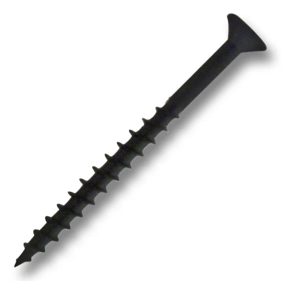 #8 Screw Flat Head With Nibs Combo Drive Coarse Thread Type 17 Point 2″ Black, Multiples of 100