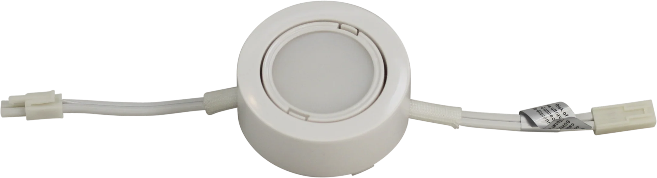 LED Puck Light, White Plastic, Cool White Light (6,000k, Multiples of 50