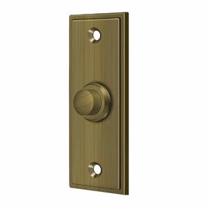 Deltana Bell Button Rectangular Dimensions 3-1/3″ x 1-1/3″ Antique Brass Contemporary Style