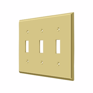Deltana Switch Plate Standard Polished Brass Triple Style