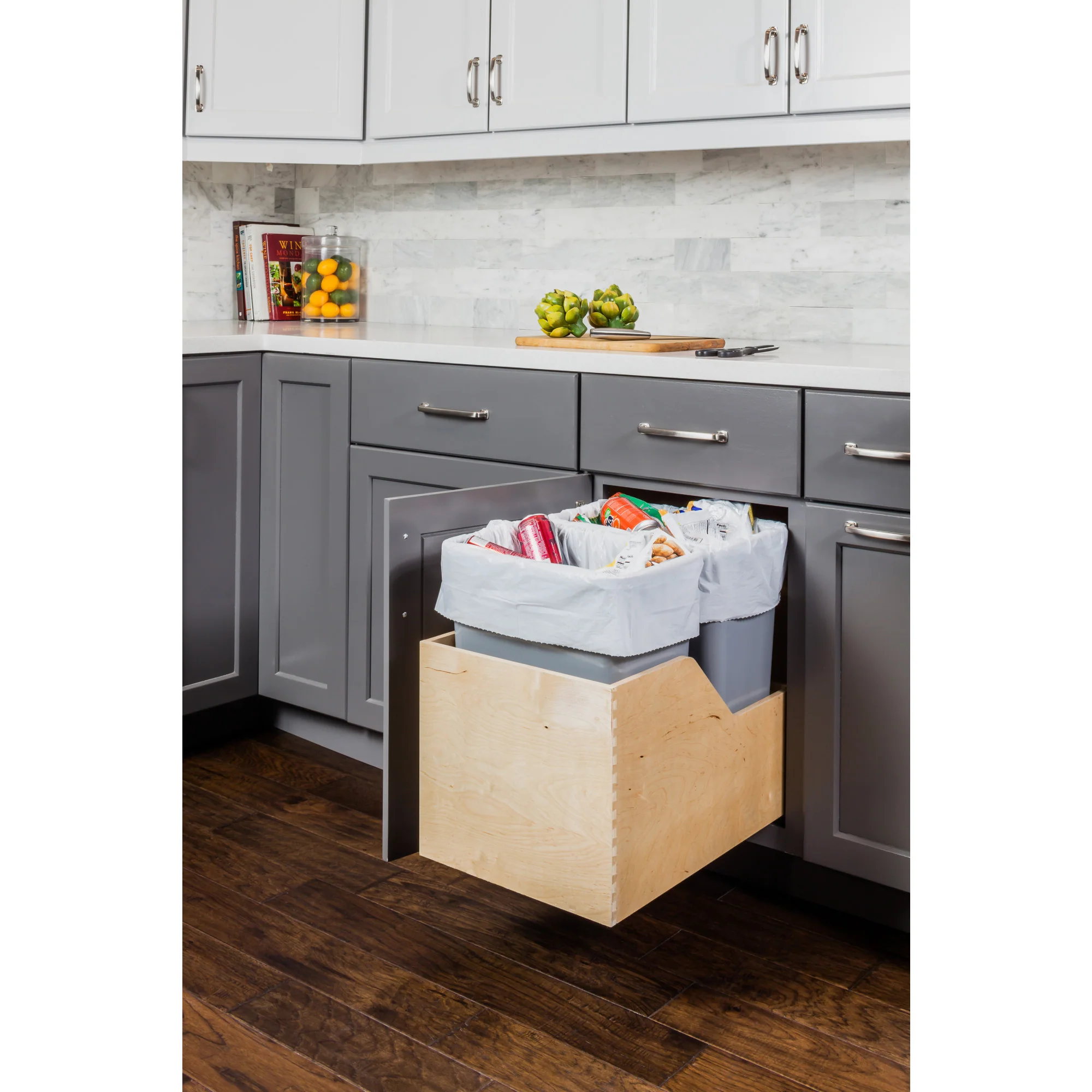Hardware Resources Bottom Mount Pullout Waste Container System