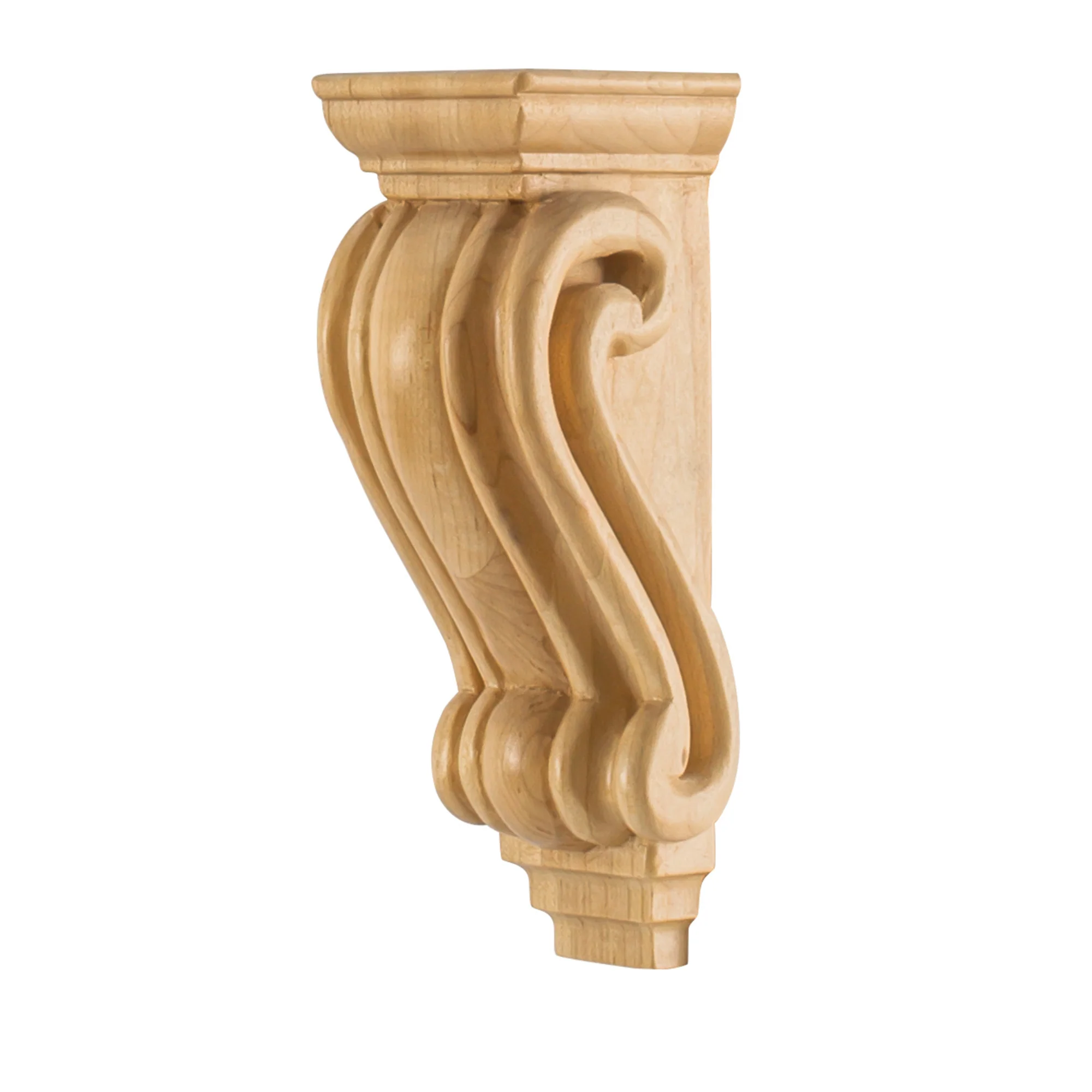 Hardware Resources Petite Scrolled Corbel Rubberwood 7" Length