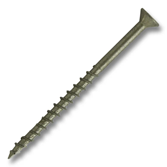 #8 Flat Head Screw With Nibs #2 Square Coarse Double Auger Type 17 Point