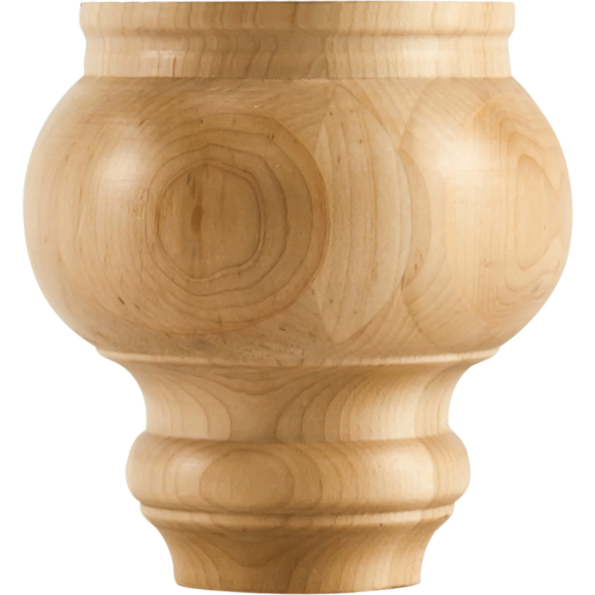 Hardware Resources Turned Transitional Bun Foot Rubberwood 4-1/2″ Length