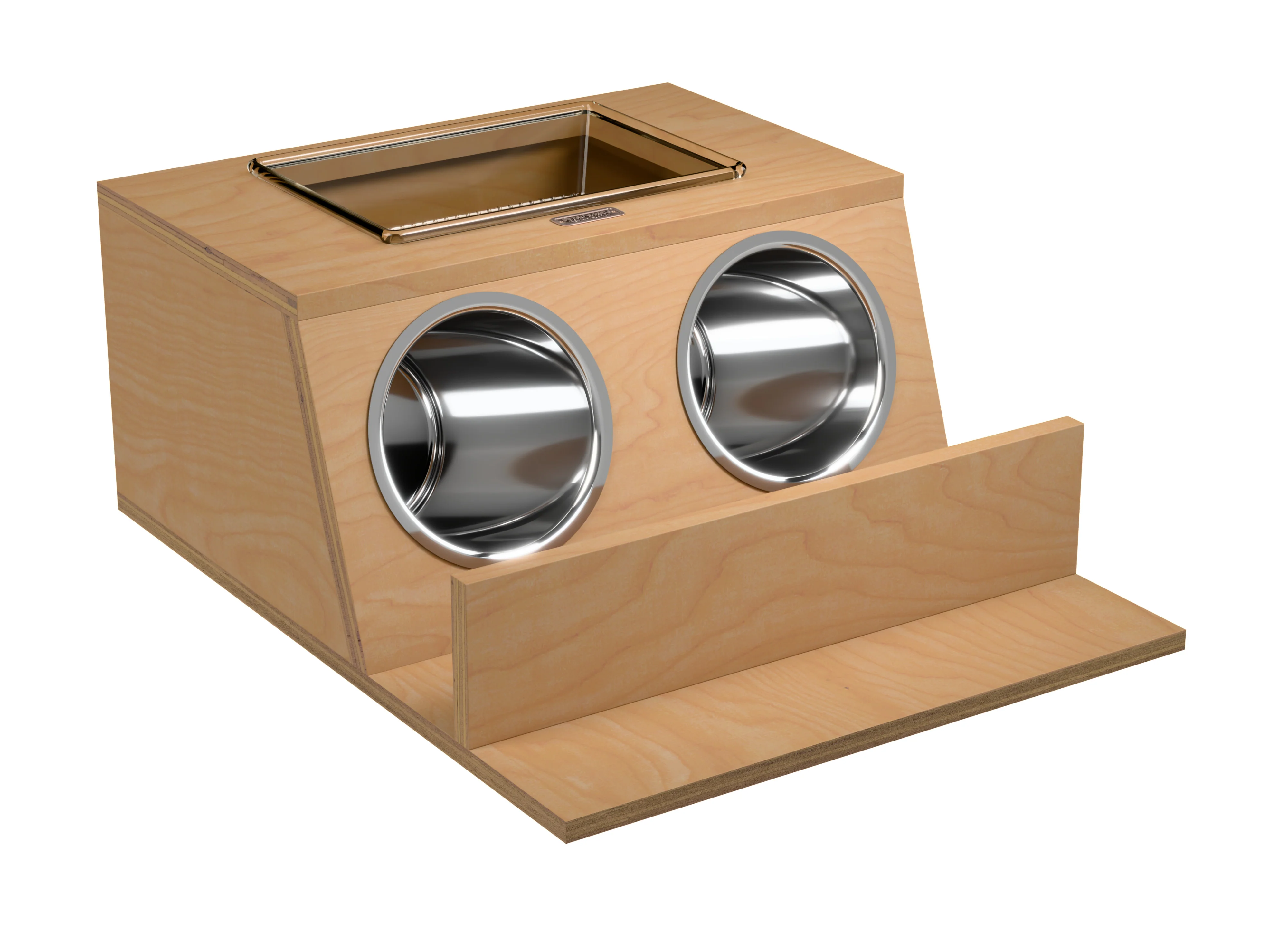 Natural Maple Drawer Insert W/ Stainless-Steel Bins For 18″ Vanity Drawers