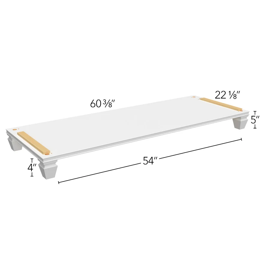 Vanity Platform Vera w/ Cove Feet 60-3/8 W X 5 H X 22-1/8 D – Luna Oak by Fabuwood