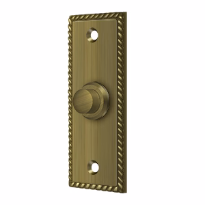 Deltana Bell Button Rectangular Dimensions 3-1/3″ x 1-1/3″ Antique Brass Rope Style