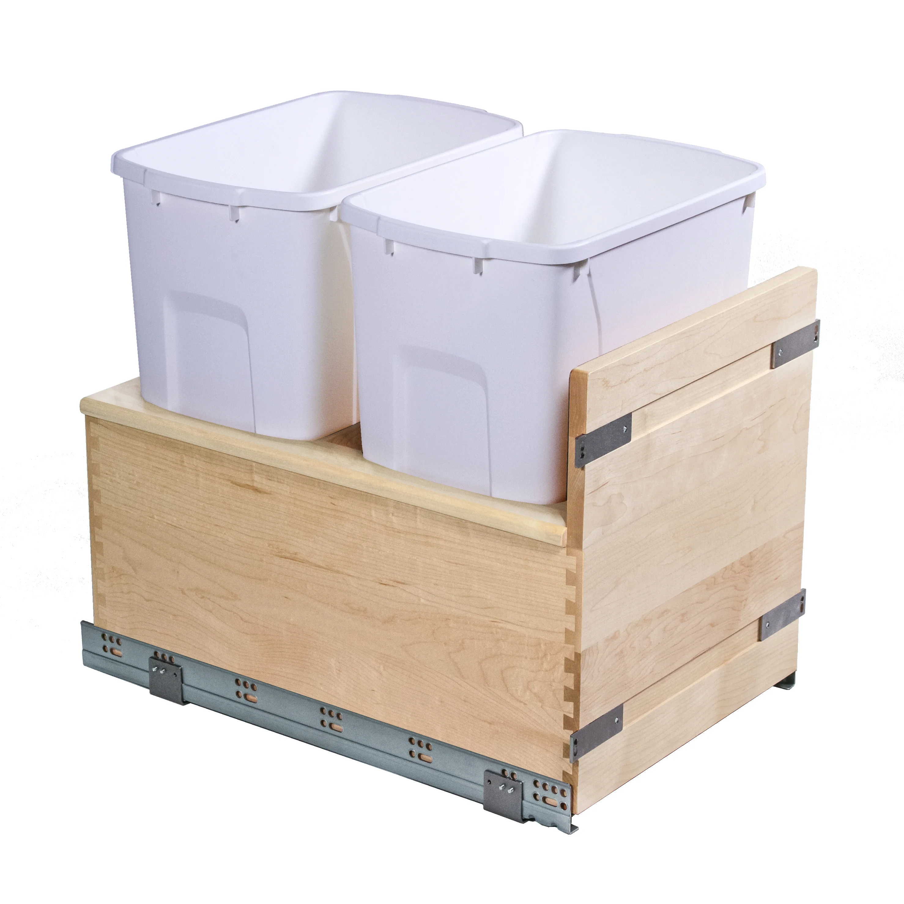 Meadow Lane Double Waste Bin Pullout 35 Quart, White