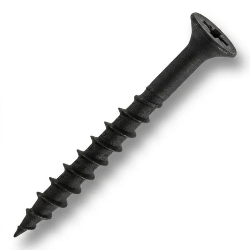 #8 Screw Flat Head With Nibs Combo Drive Coarse Thread Type 17 Point 1-1/2" Black, Multiples of 100