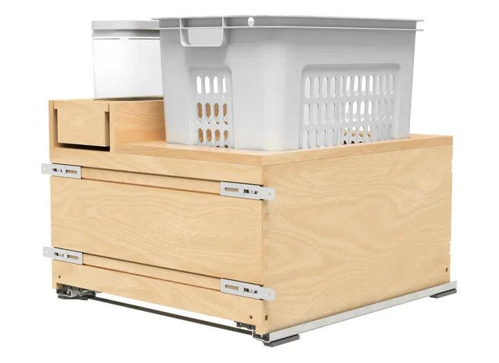 Rev-a-shelf 24″ Wood Base Cabinet Waste Pullout, Double