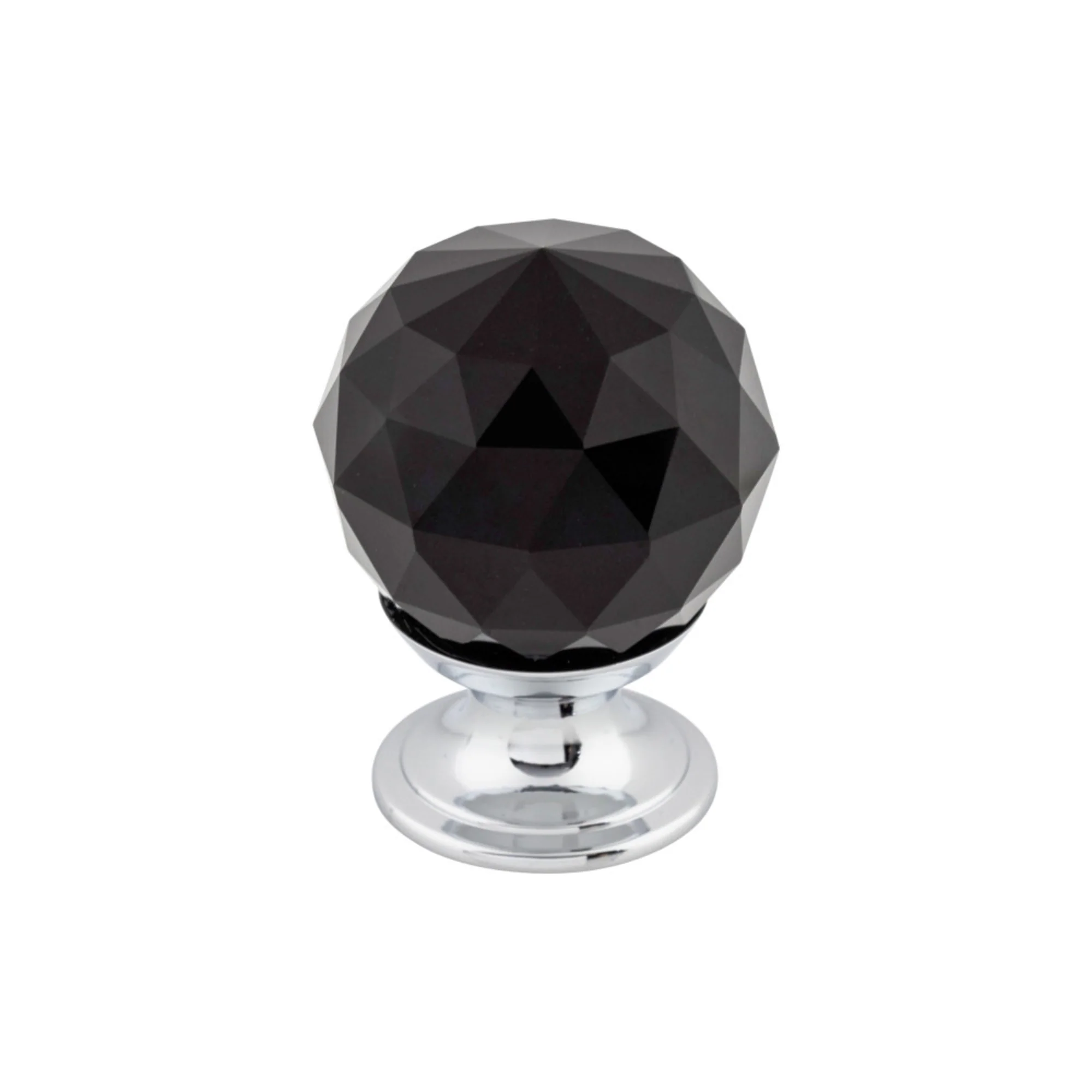 Top Knobs Black Crystal Knob Polished Chrome 1-1/8″ Diameter