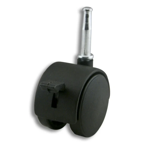Twin Wheel Hooded Caster With Brack, 50mm, Black