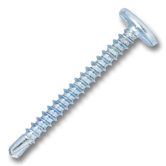 #10 Power Head Sheet Metal Screws Square Drive With Nibs Zinc Finish