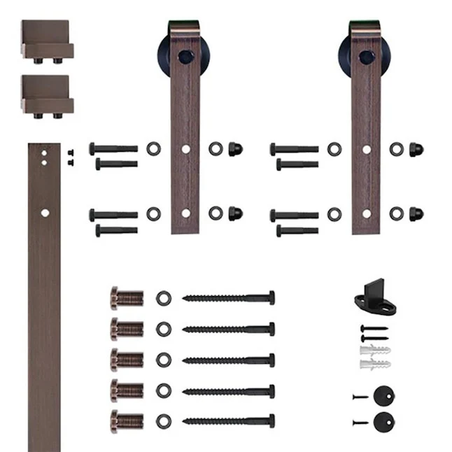 Designer Collection Hook Strap Rolling Door Hardware Door Kit, Yes, 96″