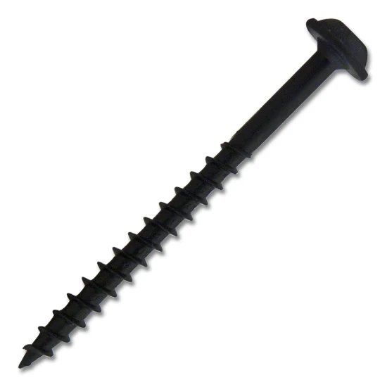 #8 Screw Round Washer Head Square Drive Coarse Thread Type 17 Point 2" Black, Multiples of 100