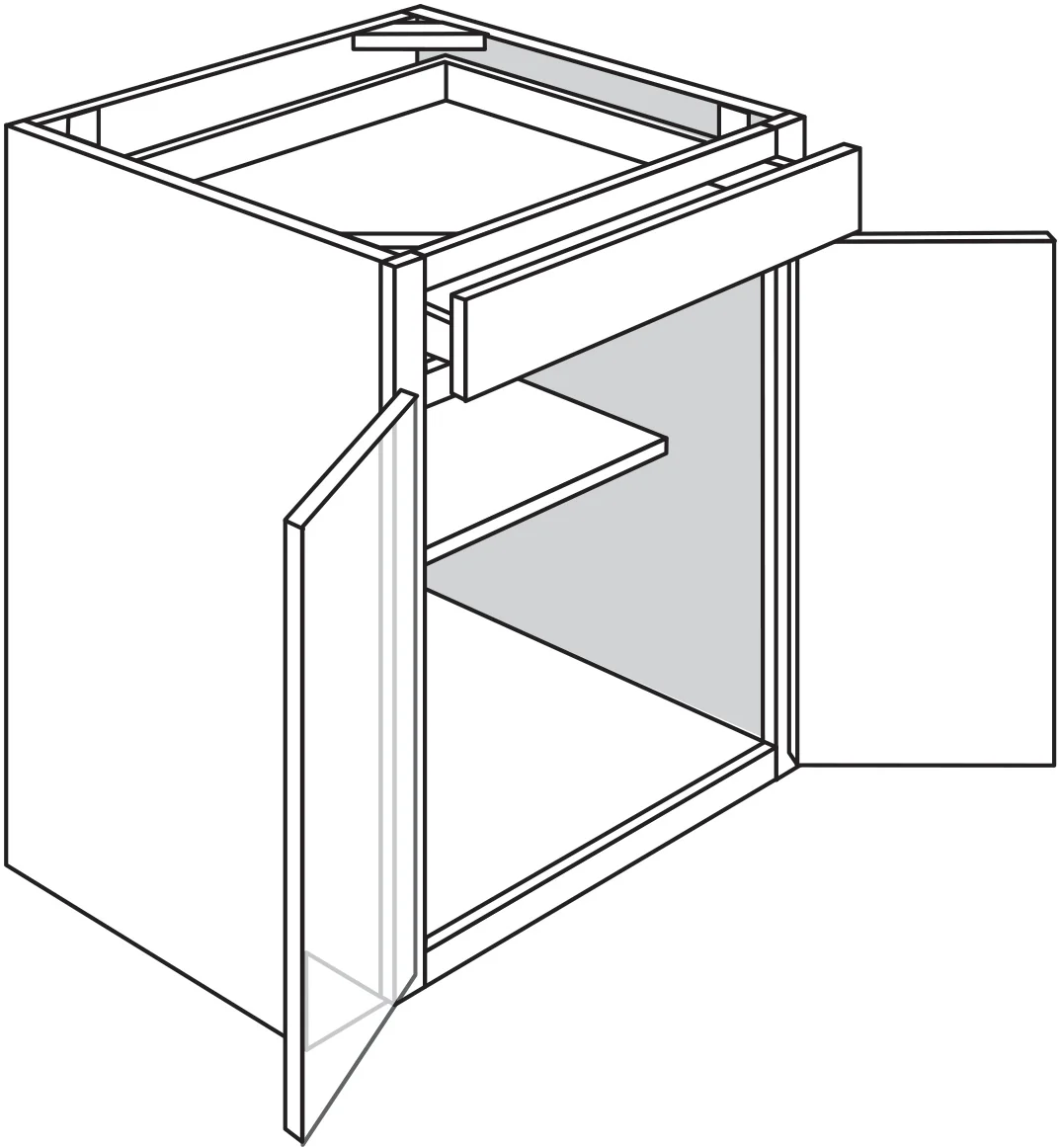 Base 24 W X 34-1/2 H X 24 D – Newport White by Horning
