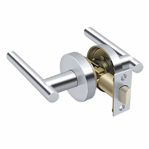 Deltana Zinc Mandevill Lever With Escutcheon Passage Door, Polished Chrome, Round, Mandeville