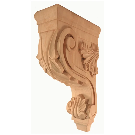 Acanthus Bar Bracket Rubberwood 3-1/2″ x 7-3/4″ x 13″