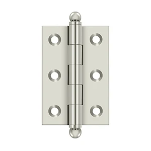 Deltana 2.5″ x 1.7″ Hinge With Ball Tips, Polished Nickel
