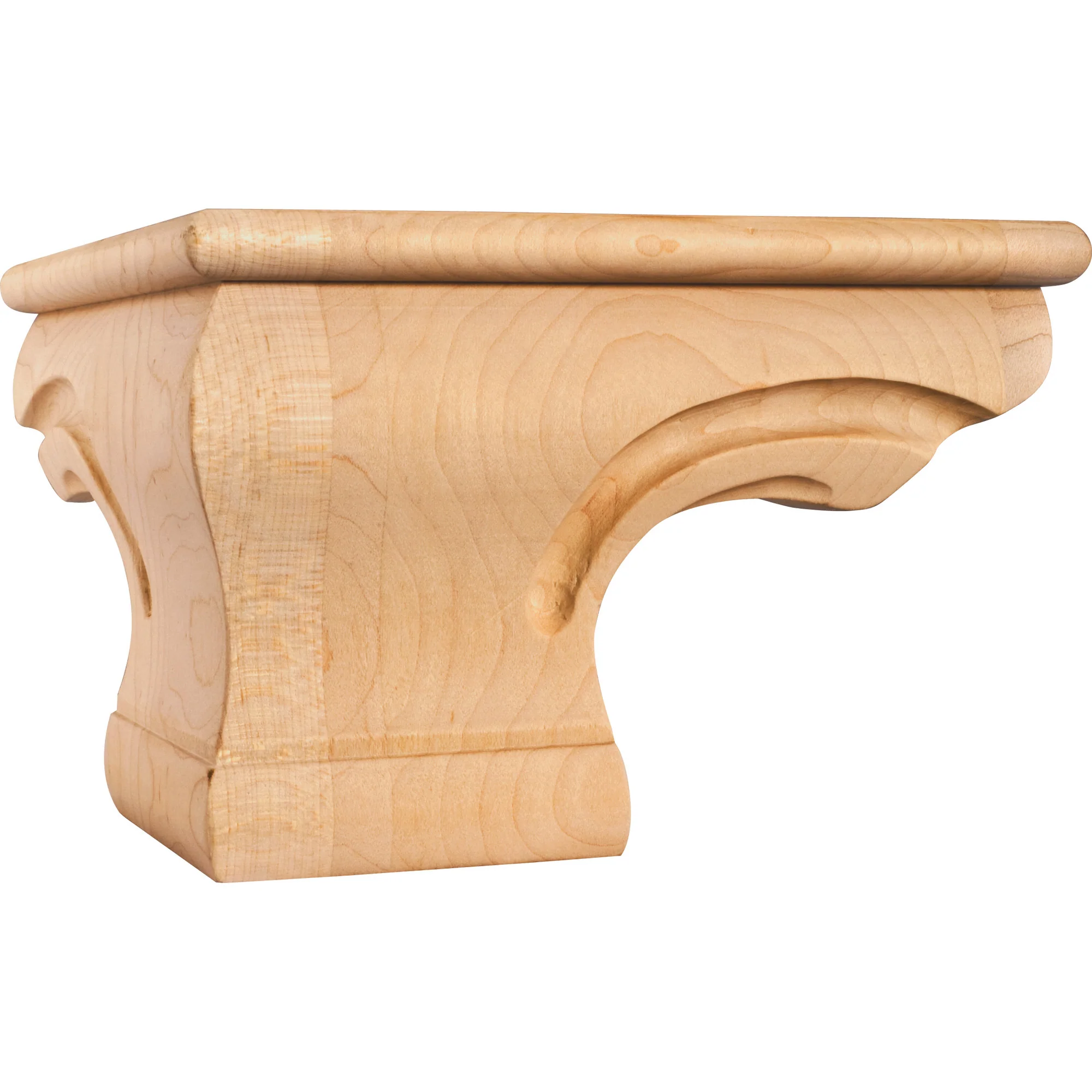 Hardware Resources Beaded Corner Pedestal Foot Rubberwood 6-3/4″ Length