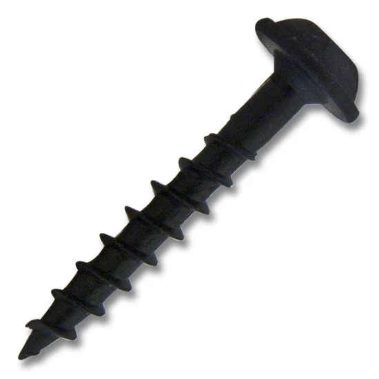 #8 Screw Round Washer Head Square Drive Coarse Thread Type 17 Point 1-1/8" Black, Multiples of 100