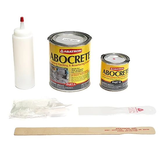 Abocrete Concrete Restoration Kit- 1 Quart Resin, 1/2 Pint Hardener, No Sand Included, Light Gray