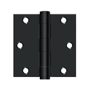 Deltana 3-1/2” x 3-1/2” Heavy Duty Square Hinge, Thickness .119”, Black