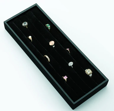 Black Velvet Ring Organizer Drawer Insert