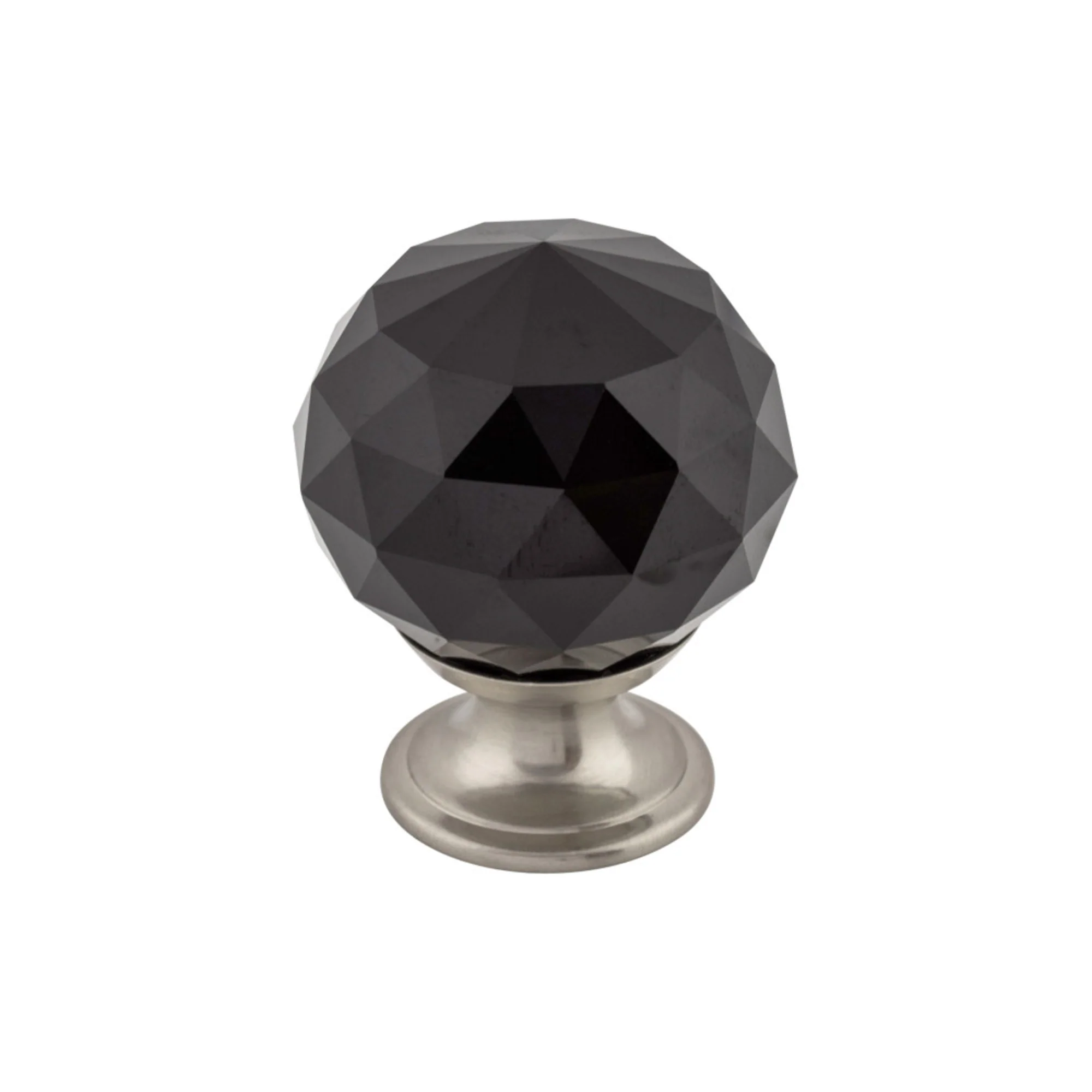 Top Knobs Black Crystal Knob Satin Nickel 1-3/8″ Diameter