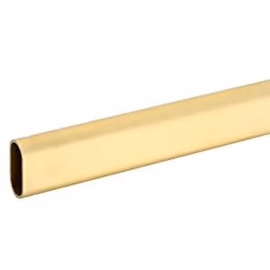 Closet Oval Rod Aluminum 15mm x 30mm x 8ft, Dull Brass, Multiples of 20