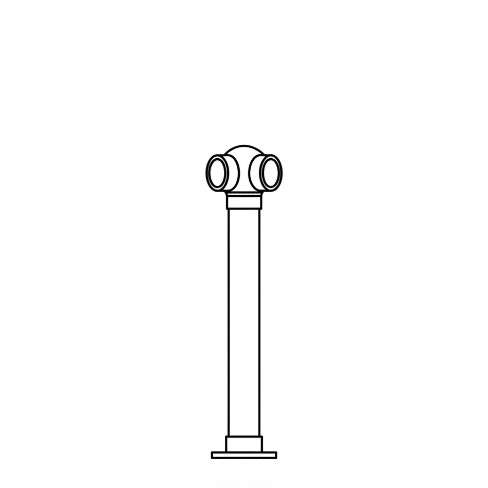 Single 135 Degree Ball Corner Post for 2″ Tubing Polished Stainless Steel 36″