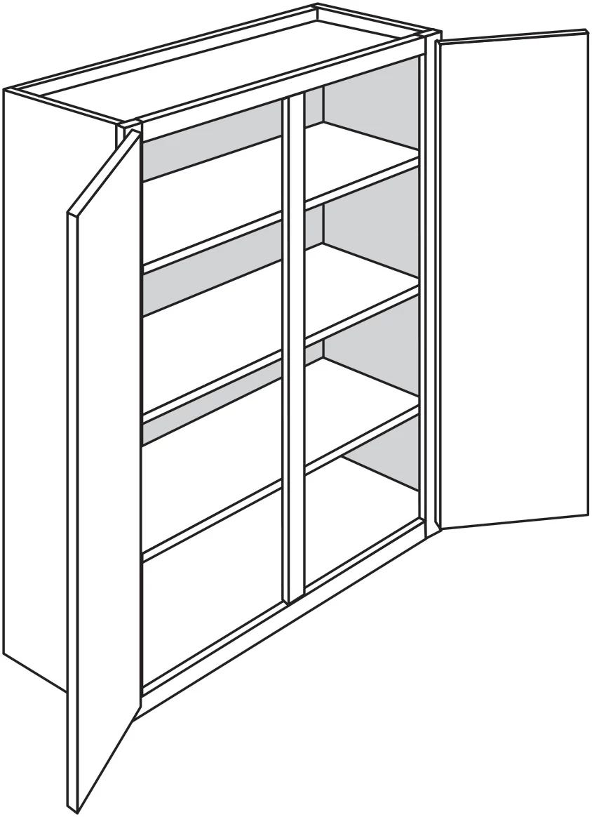 Wall Cabinet 42 W X 39 H X 12 D – Niagara Stain by Legend