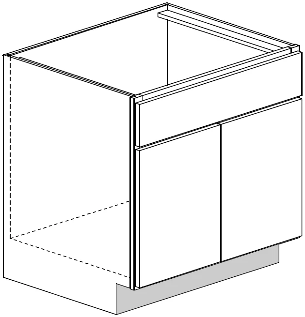 Sink Base 36 W X 32-1/2 H X 24 D (4-1/2 inch toe) – Denali Paint by Legend