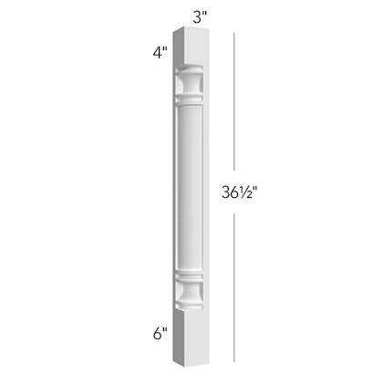 Quarter Round Post 3 W X 36-1/2 H X 3 D – Luxe Oak by Fabuwood