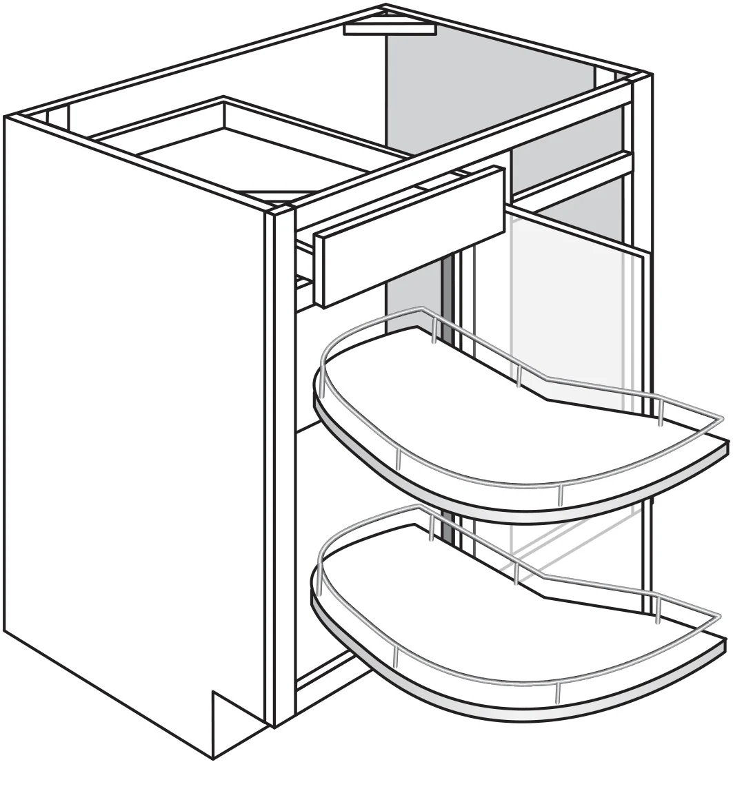 Blind Left Base w/ Pullout 42-45 W X 34-1/2 H X 24 D – Trenton Recessed by JSI