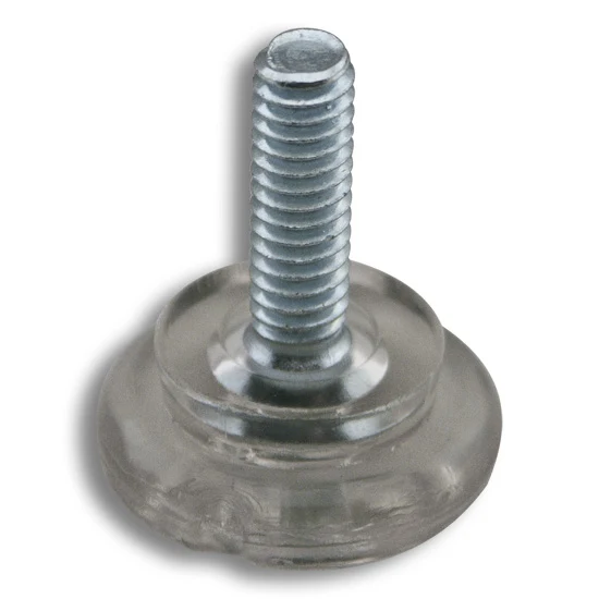 Glide, Plastic, Clear, 1/4-20 X 3/4 Stem X 1" dia, Multiples of 10