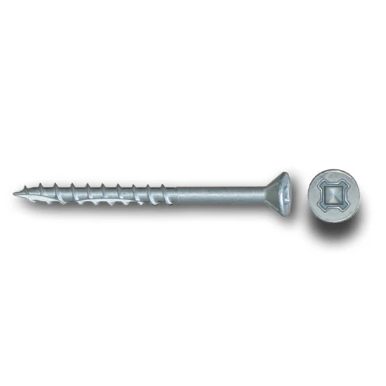 #8 Screw Flat Head With Nibs Combo Drive Coarse Thread Double Auger 1-1/4″ Zinc, Multiples of 100