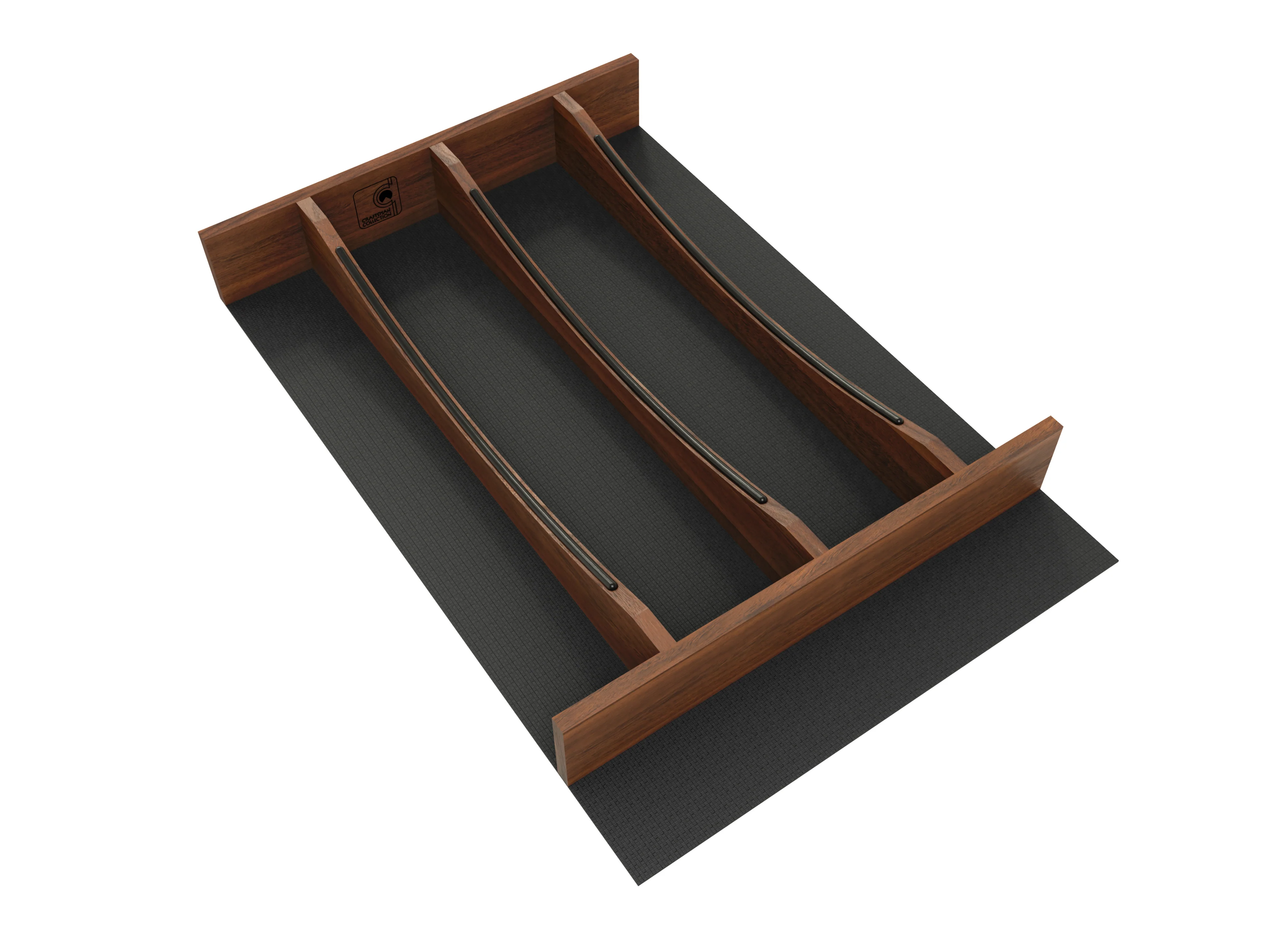 Craftsman Collection Solid Maple Utensil Drawer Insert w/ Black Accents, 18″ Walnut