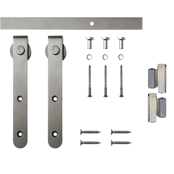 Furniture Barn Door Round Hook Rolling Door Kit, Soft-Close, 48″